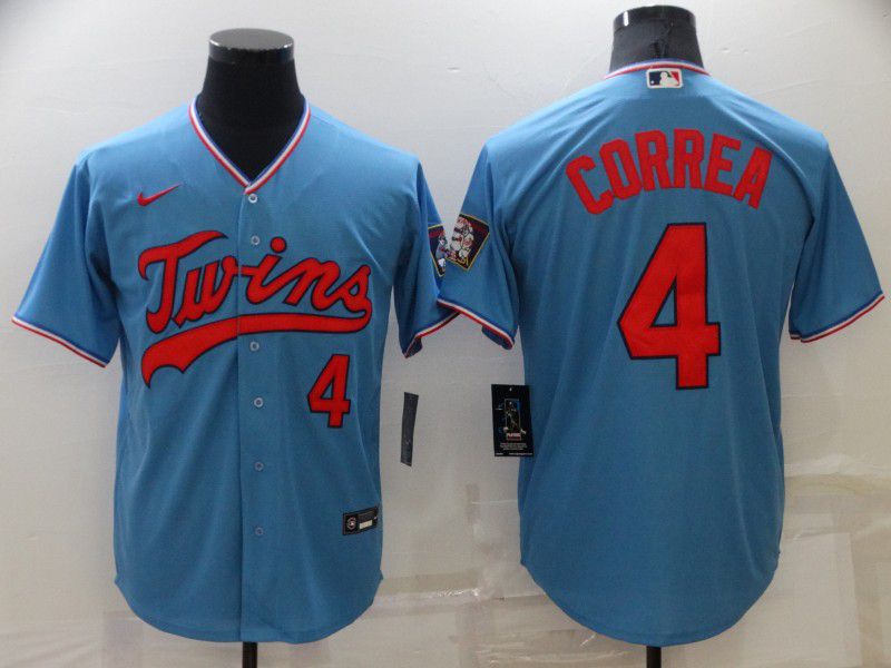 Men Minnesota Twins 4 Correa Blue Game 2022 Nike MLB Jersey